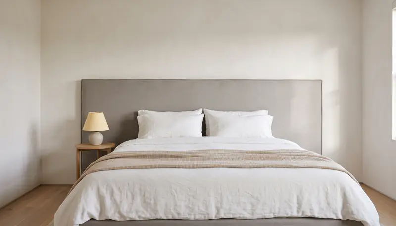 An upholstered headboard