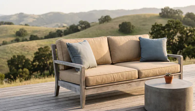 Cushions on outdoor furniture