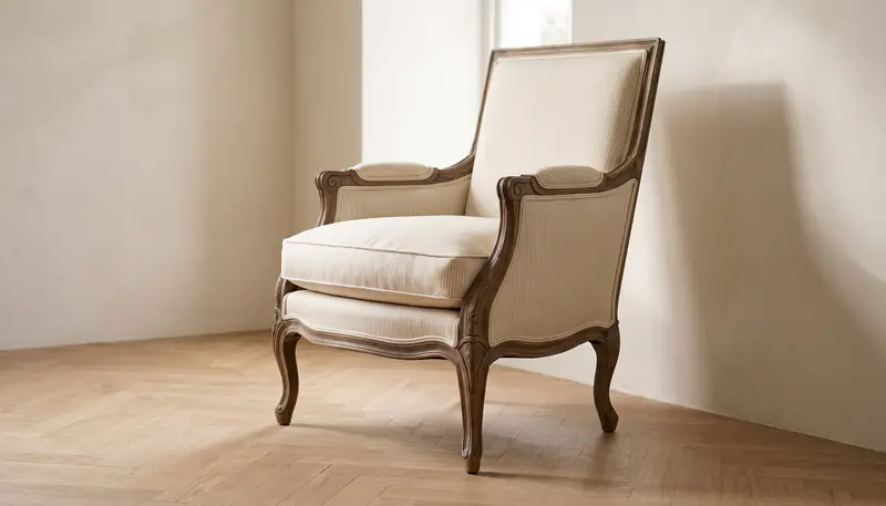 A restored antique armchair