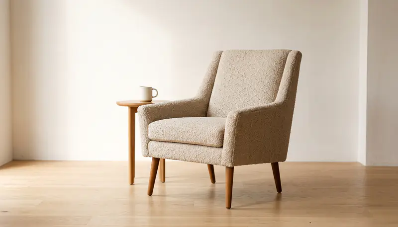 A reupholstered armchair