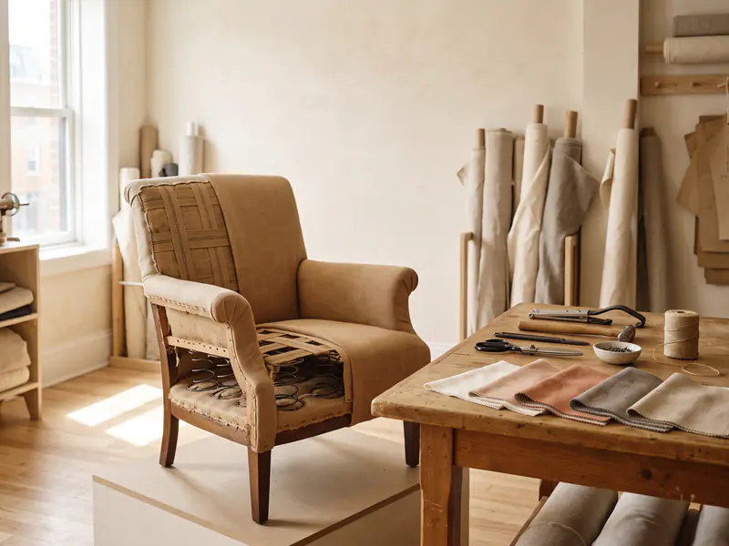 An upholstery workshop
